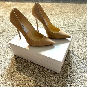 Jimmy Choo Anouk Suede Nude 37.5
